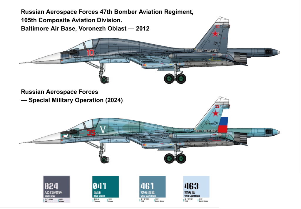 Su-34 Fullback Fighter-Bomber — 1/144 Scale Model Kit (pre-order)