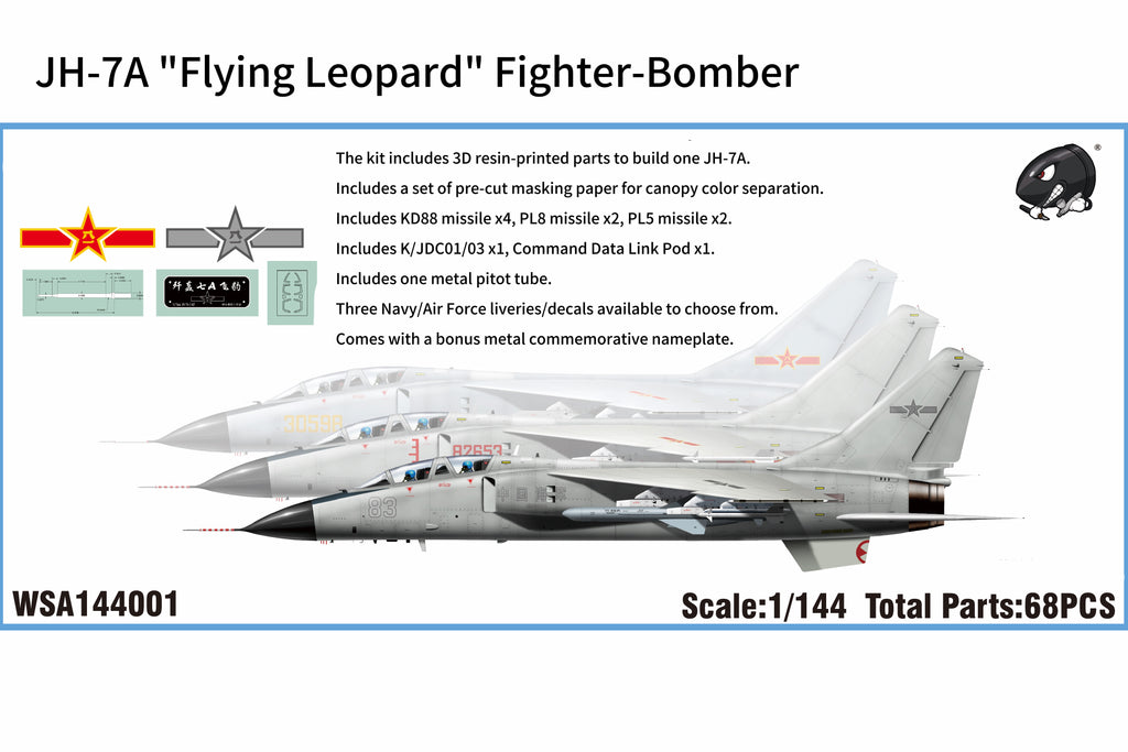 JH-7A "Flounder" Fighter-Bomber Model Kit — 1/144 Scale