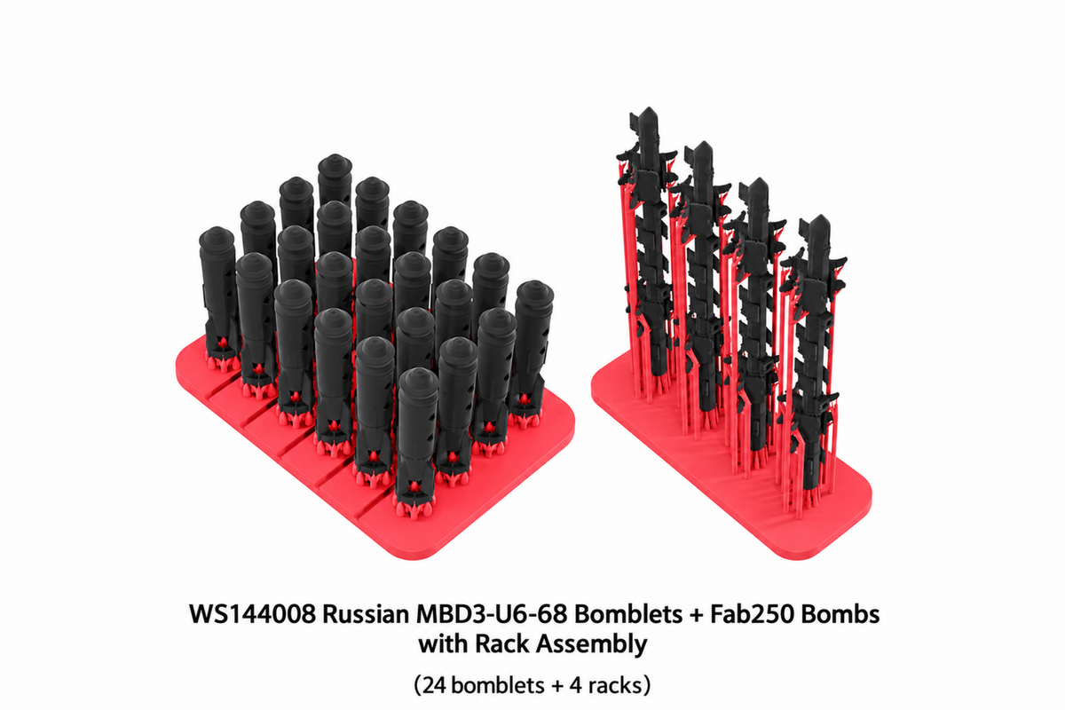 Russian MBD3-U6-68 Multiple Ejector Rack + FAB-250 Bombs/144 scale