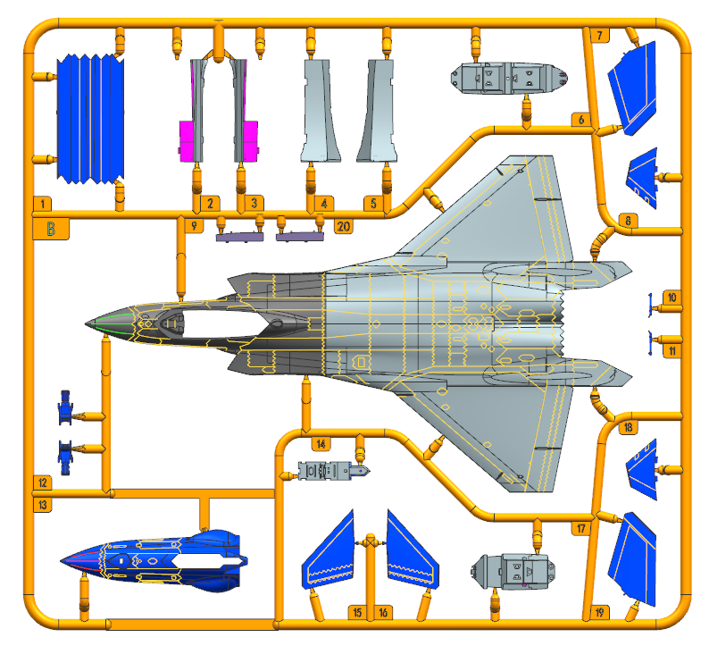 PLAAF J-20S Mighty Dragon — 1/144 Scale Model Kit